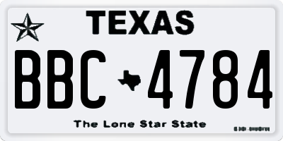 TX license plate BBC4784