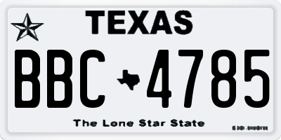 TX license plate BBC4785