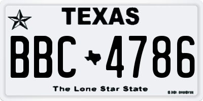 TX license plate BBC4786