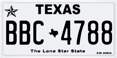 TX license plate BBC4788