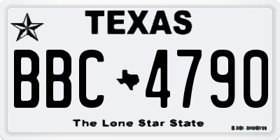 TX license plate BBC4790