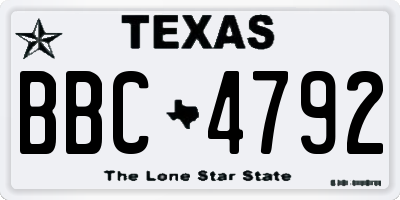 TX license plate BBC4792