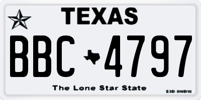TX license plate BBC4797
