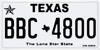 TX license plate BBC4800