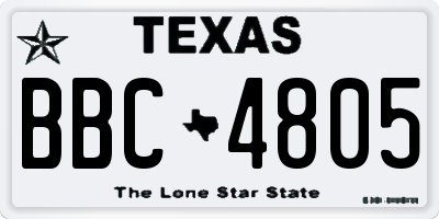 TX license plate BBC4805