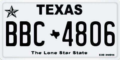 TX license plate BBC4806