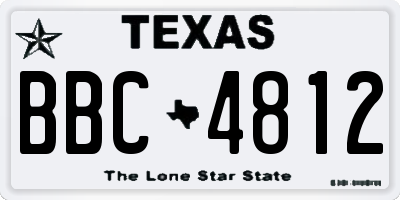 TX license plate BBC4812