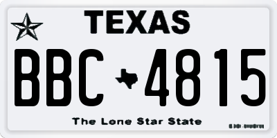 TX license plate BBC4815