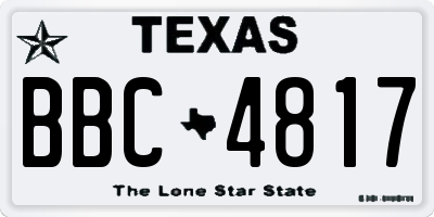 TX license plate BBC4817