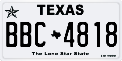TX license plate BBC4818