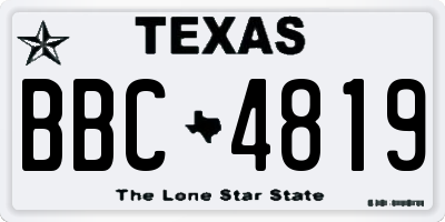 TX license plate BBC4819