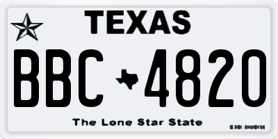 TX license plate BBC4820