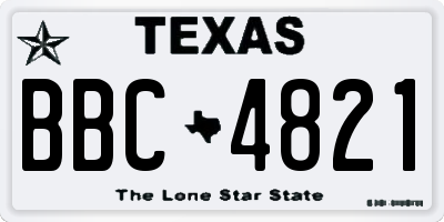 TX license plate BBC4821