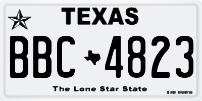 TX license plate BBC4823