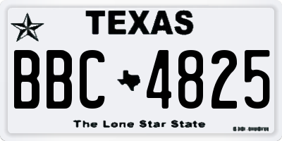 TX license plate BBC4825