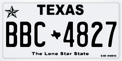 TX license plate BBC4827