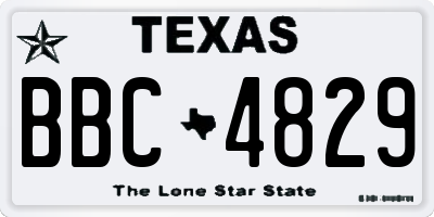 TX license plate BBC4829
