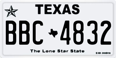 TX license plate BBC4832