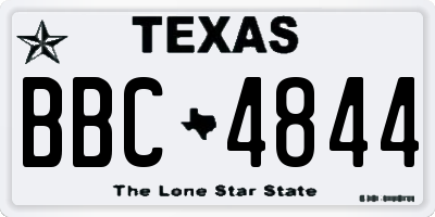 TX license plate BBC4844