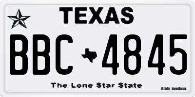 TX license plate BBC4845