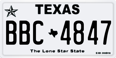 TX license plate BBC4847