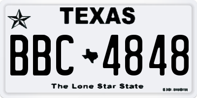 TX license plate BBC4848