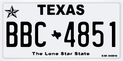 TX license plate BBC4851