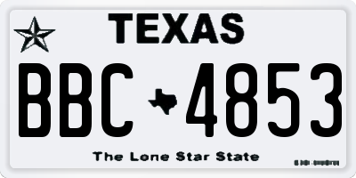 TX license plate BBC4853