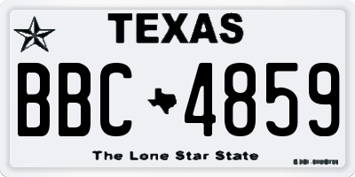 TX license plate BBC4859