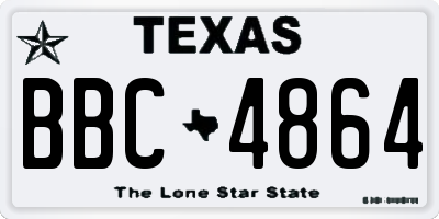 TX license plate BBC4864