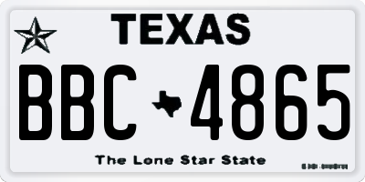 TX license plate BBC4865