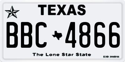 TX license plate BBC4866