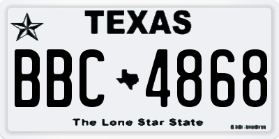 TX license plate BBC4868