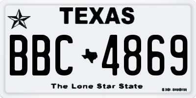 TX license plate BBC4869