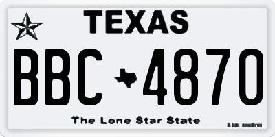 TX license plate BBC4870