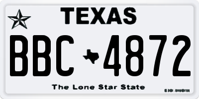 TX license plate BBC4872