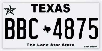 TX license plate BBC4875