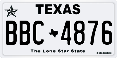TX license plate BBC4876