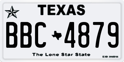 TX license plate BBC4879
