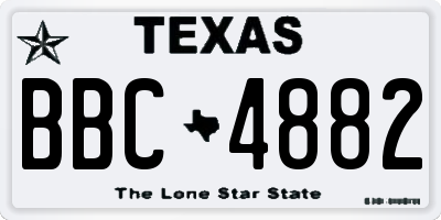 TX license plate BBC4882