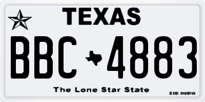 TX license plate BBC4883