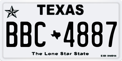 TX license plate BBC4887