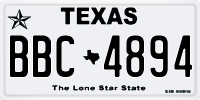 TX license plate BBC4894