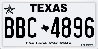 TX license plate BBC4896