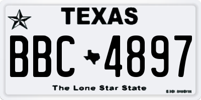 TX license plate BBC4897