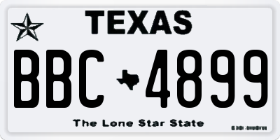 TX license plate BBC4899