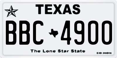 TX license plate BBC4900