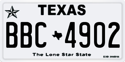 TX license plate BBC4902