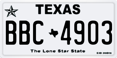 TX license plate BBC4903
