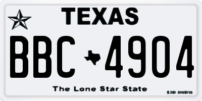 TX license plate BBC4904